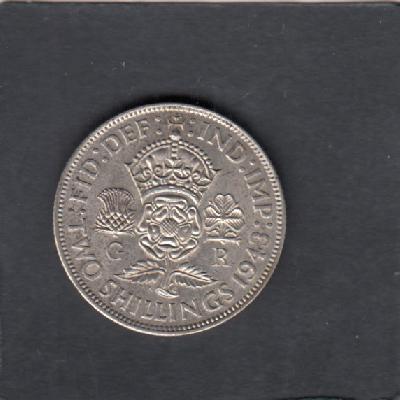 Beschrijving: 2 Shilling GEORGIUS VI 